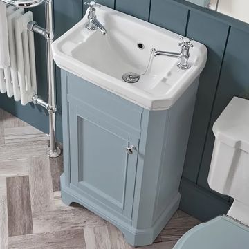 Tavistock Vitoria Matt Mineral Blue Traditional Cloakroom Vanity Unit with Basin