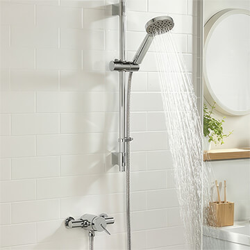 Bristan Sonique-3 Thermostatic Shower Mixer with Exposed Valve and Adjustable Slide Rail Kit