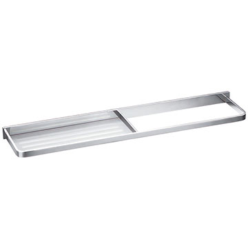 Flova Sofija Diamond Chrome Towel Rail with Glass Shelf