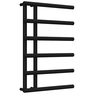 Reina Matera Round Tubes Black Designer Towel Rail - 500mm Wide - Steel
