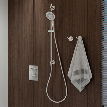 Flova Levo Thermostatic Shower Mixer Valve with Slide Rail Kit