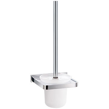 Flova Sofija Wall Mounted Glass Toilet Brush and Chrome Holder