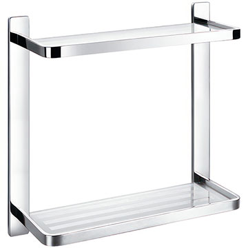 Flova Sofija Contemporary Double Glass Shelf - 325 x 321mm