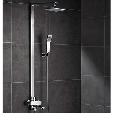 Flova Essence Manual Exposed Chrome Shower Set with Diverter Bath Spout