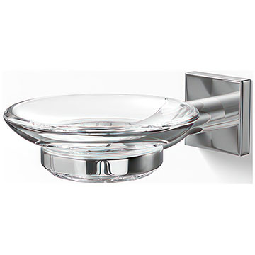 Miller Atlanta Wall Mounted Clear Glass Soap Tray with Holder - 110 x 145mm