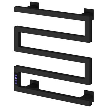 Reina Vispa Matt Black Snake Shaped Designer Heated Towel Rail with LCD Display