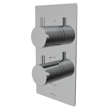 Tavistock Quantum Concealed Contemporary Thermostatic Shower Valve - Rectangular Trim - 2 Controls