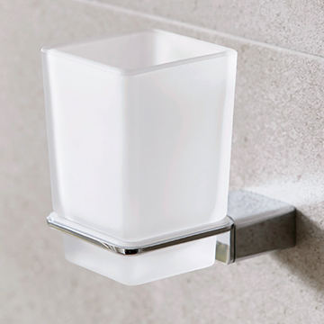 Miller Miami Frosted Glass Tumbler With Holder