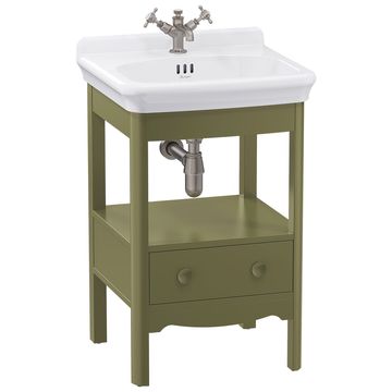 Burlington Guild Floorstanding Traditional Open Shelf Vanity Unit with Handles - 1 Drawer
