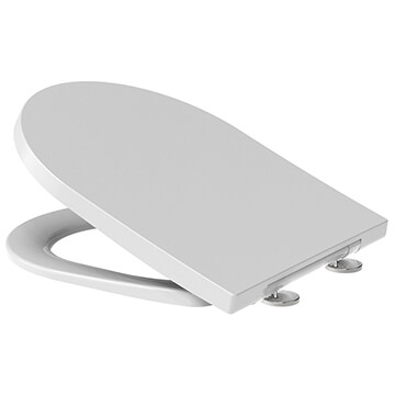 Tavistock Levant Thermoset D-Shaped White Soft Close Toilet Seat - 363 x 426mm - Image