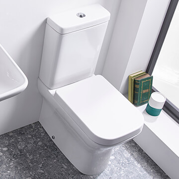 Tavistock Structure Comfort Height Close Coupled WC Pan with Cistern and Seat - Open Back