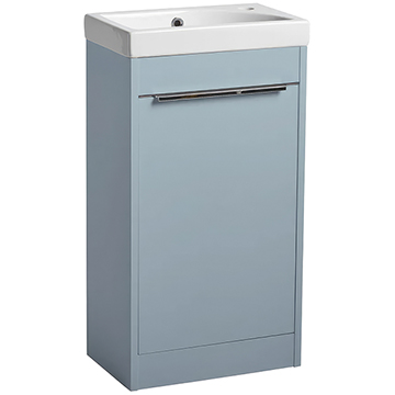 Tavistock Sequence Floorstanding Matt Mineral Blue Cloakroom Unit with Basin - 450 x 850mm
