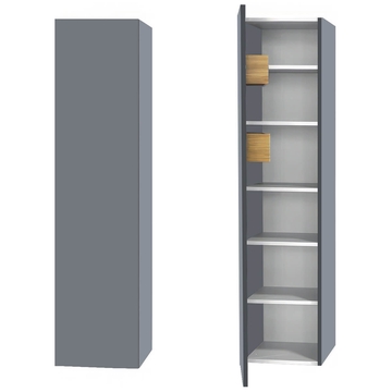 Miller City Wall Hung Thunder Grey Tall Boy Unit with 2 Internal Storage Boxes or Drawers