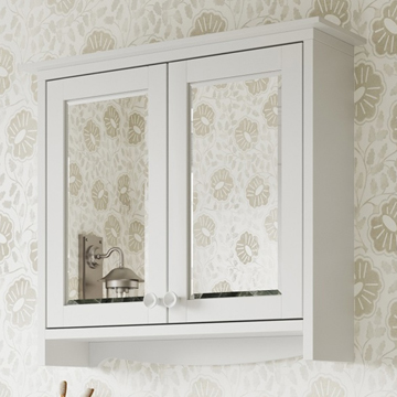 Burlington Guild Varley White Wall Hung Traditional Mirror Cabinet - 650 x 570mm