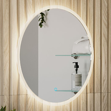 Sensio Celestia Round LED Borderlit Mirror with Demister Pad - 600 x 600mm