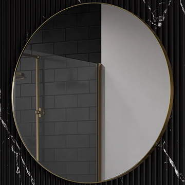 Sensio Noa Round Brushed Brass Mirror - Aluminium Frame