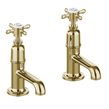 Burlington Guild Pair of Gold Finish Traditional Basin Tap - Deck Mounted