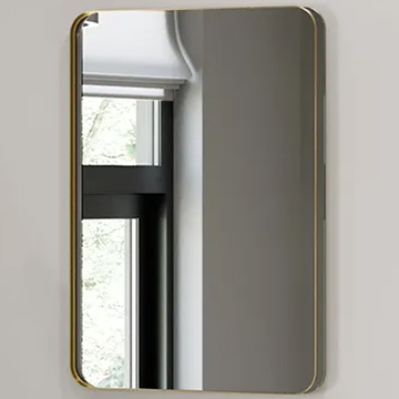 Sensio Noa Rectangular Brushed Brass Mirror - Aluminium Frame