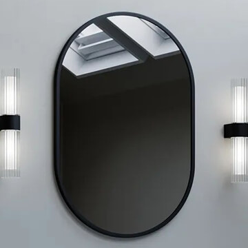 Sensio Eldon Contemporary Non-Illuminated Pill Shaped Mirror - Aluminium Frame