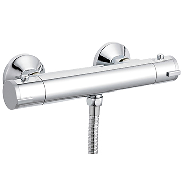 Nuie Round Chrome ABS Thermostatic Bar Shower Valve With Bottom Outlet - VBS001