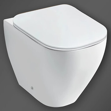 Miller Rimless Back To Wall WC Pan with Soft Close Seat - 373 x 500mm - Image