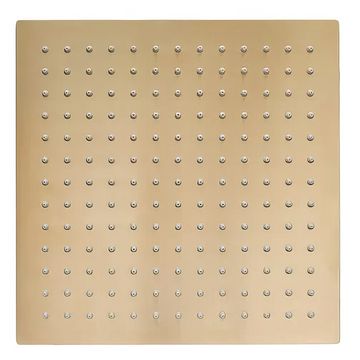 Tavistock Square Fixed Brushed Brass Shower Head with Arm - Stainless Steel - 250 x 250mm