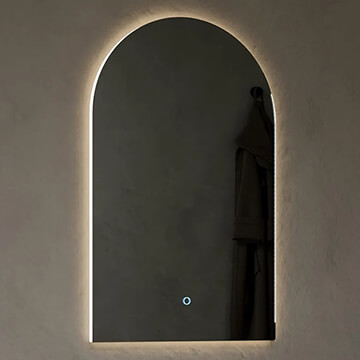 Sensio Luna Arch Backlit LED Mirror with Demister Pad - 500 x 800mm