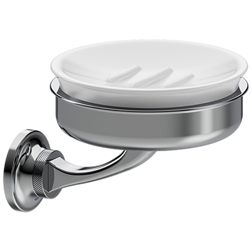 Burlington Guild Traditional Round Soap Dish with Holder - 108 x 133mm