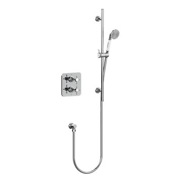 Burlington Guild Traditional Concealed Thermostatic Shower Valve with Slide Rail Kit
