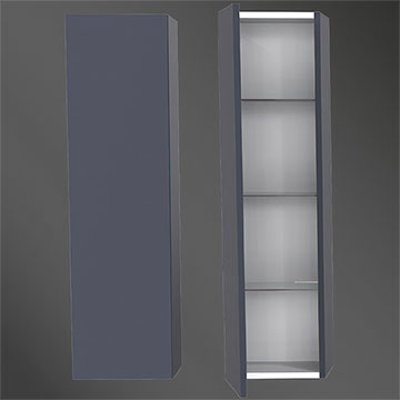 Miller City Wall Hung Tall Bathroom Storage Unit - Reversible Door - 304 x 1111mm