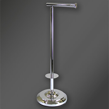 Miller Signature Free Standing Chrome Toilet Paper Roll Holder with Spare Holder