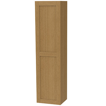 Miller London Natural Oak Tall Wall Mounted Tall Bathroom Cabinet - 1 Door - 400 x 1690mm - Image