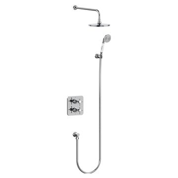 Burlington Guild Traditional Concealed Thermostatic Shower Mixer Valve with Fixed Head and Handset