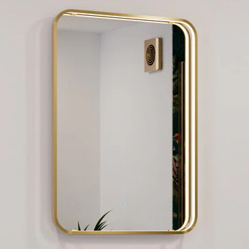 Sensio Aspect Brushed Brass Rectangular TrioTone Frontlit LED Illuminated Mirror with Demister Pad