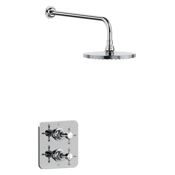 Burlington Guild Concealed Thermostatic Shower Mixer Valve with Fixed Head and Arm - Image