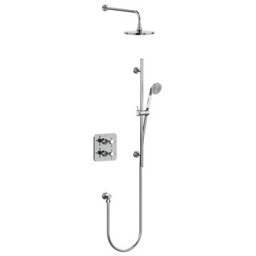 Burlington Guild Concealed Thermostatic Mixer Valve with Fixed Head and Shower Rail Kit