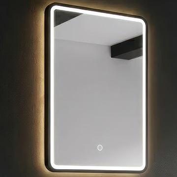 Sensio Frontier Matt Black Frontlit LED Mirror with Touch Sensor and Demister Pad