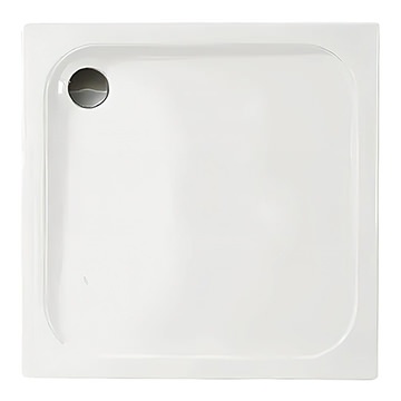 Merlyn Touchstone White Slip Resistant Square Shower Tray - ABS Acrylic-Capped Stone Resin - 50mm High