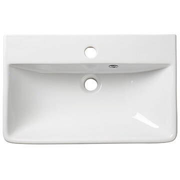 Tavistock Aerial Rectangular Slim Depth Semi-Recessed White Basin - 560 x 355mm