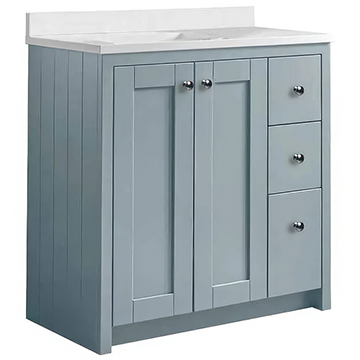 Tavistock Lansdown Floorstanding Traditional Matt Mineral Blue Vanity Unit - 830 x 860mm