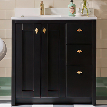 Tavistock Lansdown Traditional Floorstanding Vanity Unit with Basin and Handles - 830 x 860mm