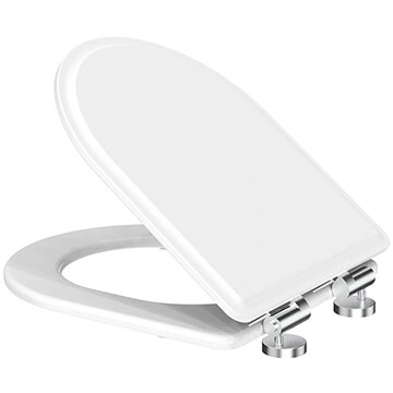 Tavistock Lansdown D-Shaped Gloss White Soft Close Toilet Seat - 360 x 410mm