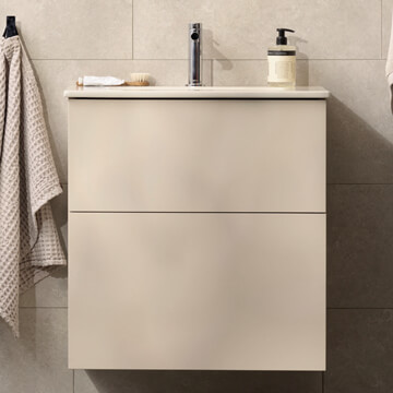 Miller City Contemporary 625mm High Wall Hung 2 Drawers Vanity Unit