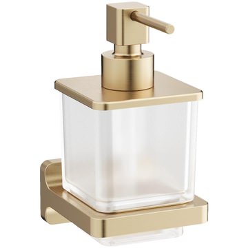 Crosswater Rotar Wall Mounted Glass Soap Dispenser Brushed Brass