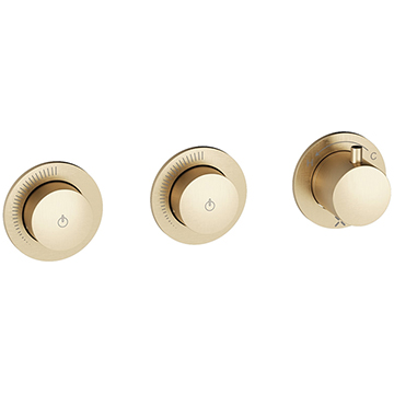 Crosswater MPRO Concealed Contemporary Round Thermostatic Brushed Brass Shower Valve