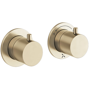 Crosswater MPRO Concealed Contemporary Round Thermostatic Brushed Brass Shower Valve