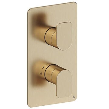 Crosswater Fuse Concealed Rectangular Thermostatic Brushed Brass Shower Valve