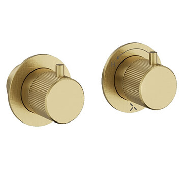 Crosswater Module Concealed Contemporary Round Thermostatic Brushed Brass Shower Valve
