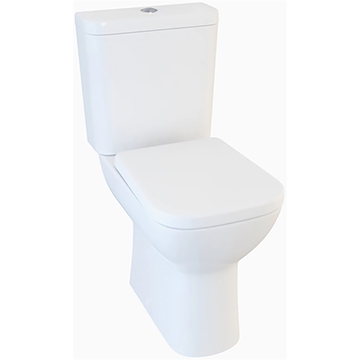 Lecico Atlas Trade Square Comfort Height Open Back Close Coupled WC Pan with Cistern and Seat