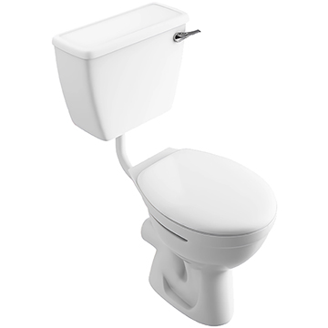 Lecico Atlas Economy Comfort Height Open Back Low Level WC Pan with Cistern and Seat